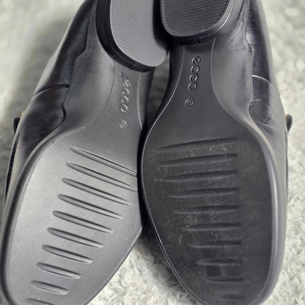 ECCO Sculpted‎ Luxe Black Leather Loafer Shoes Women EU 37 US 6-6.5 NEW